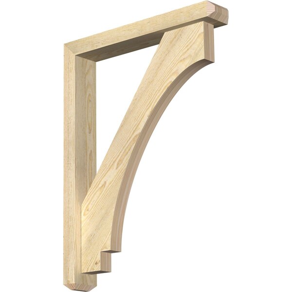 Ekena Millwork Imperial Craftsman Rough Sawn Bracket w/ Offset Brace, Douglas Fir, 4"W x 24"D x 32"H BKT0402X24X32IMP04RDF - main